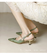 Faiga – Rosa Slingback-Pumps mit Perlen